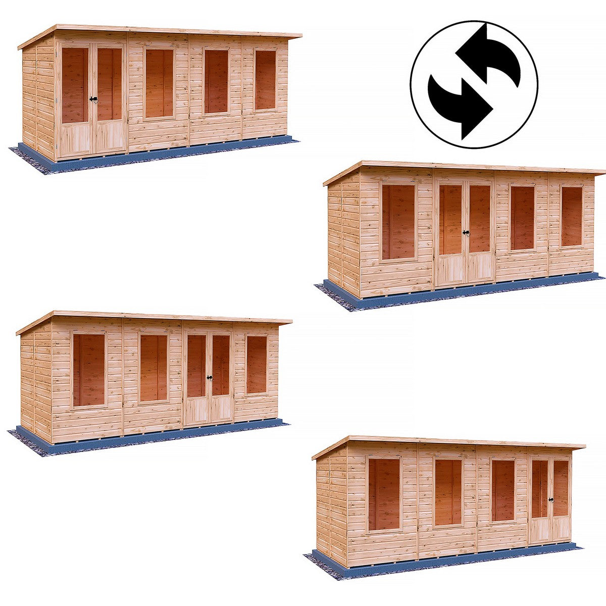 Shire Peony 7' 4" x 16' 2" Pent Summerhouse - Premium Dip Treated Shiplap