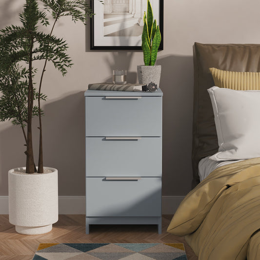 Plymouth Bedside Table Light Blue 3 Drawers 37cm