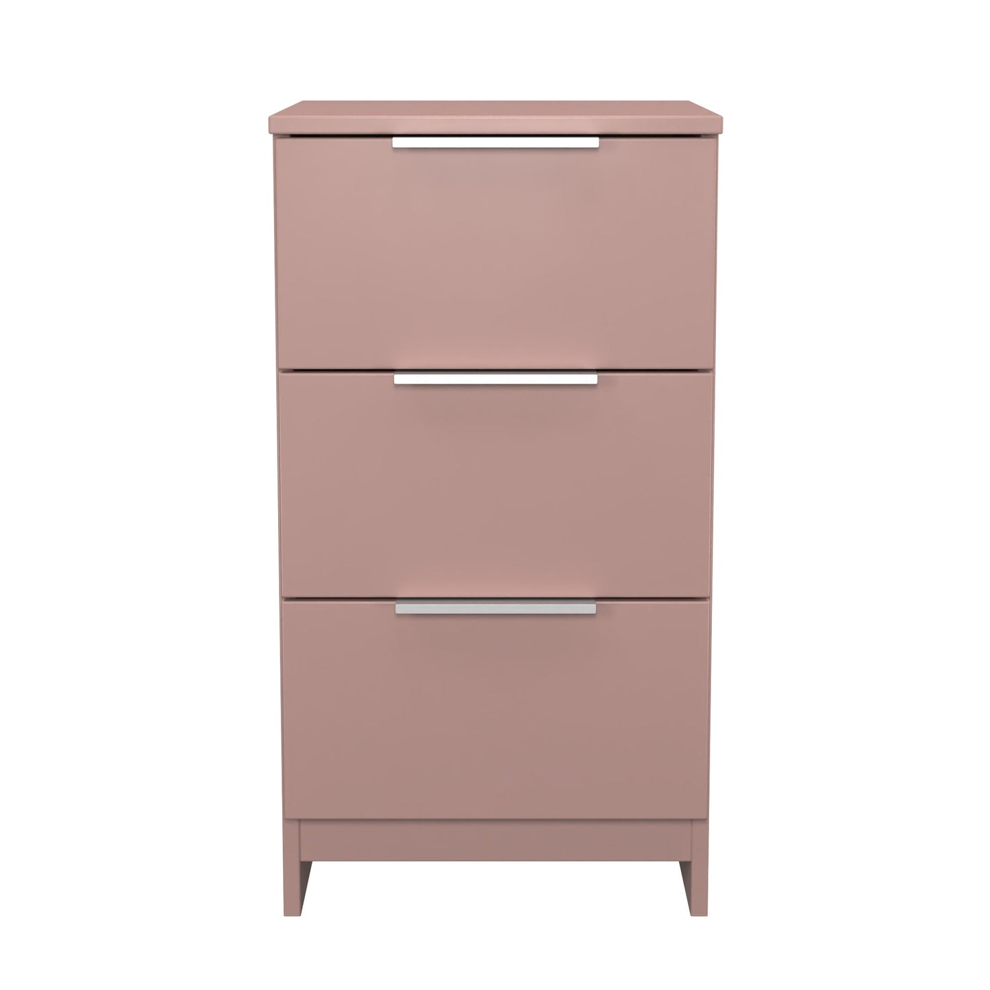 Plymouth Bedside Table Pink 3 Drawers 37cm