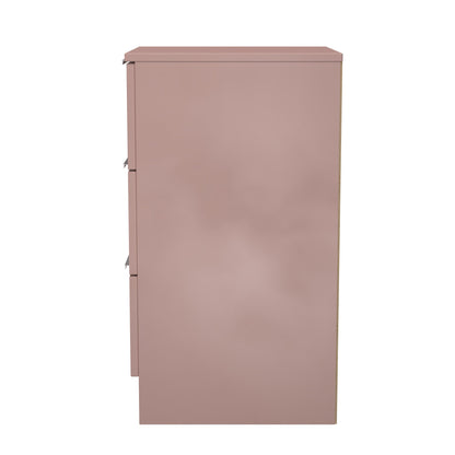 Plymouth Bedside Table Pink 3 Drawers 37cm