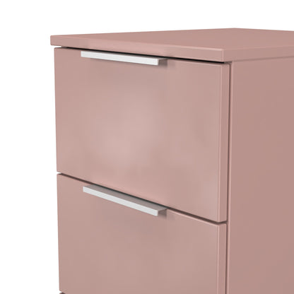 Plymouth Bedside Table Pink 3 Drawers 37cm