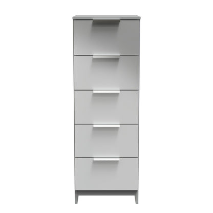 Plymouth Tall Tallboy Grey 5 Drawers 37cm