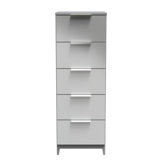 Plymouth Tall Tallboy Grey 5 Drawers 37cm