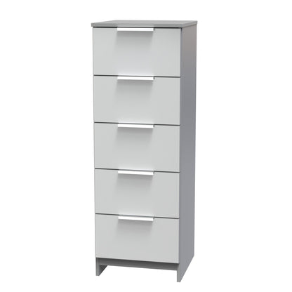 Plymouth Tall Tallboy Grey 5 Drawers 37cm