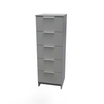 Plymouth Tall Tallboy Grey 5 Drawers 37cm