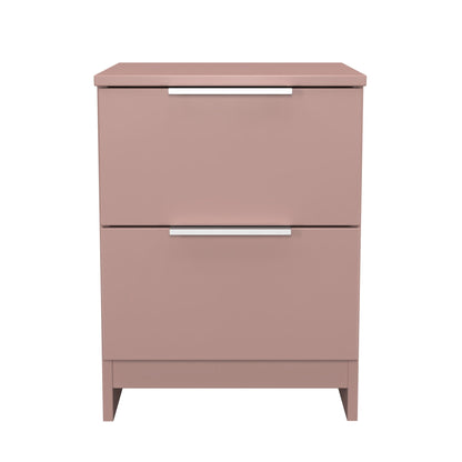 Plymouth Bedside Table Pink 2 Drawers 37cm