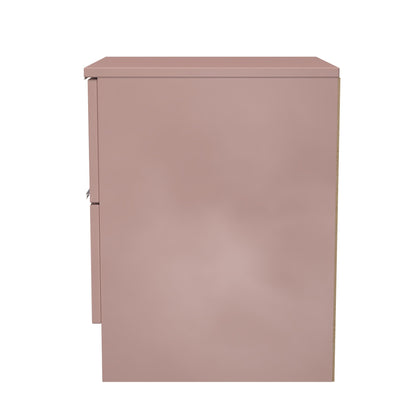 Plymouth Bedside Table Pink 2 Drawers 37cm
