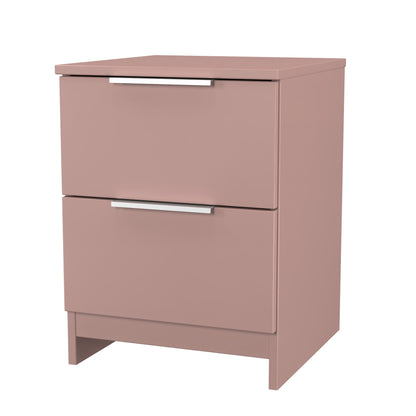 Plymouth Bedside Table Pink 2 Drawers 37cm