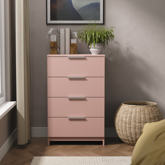 Plymouth Chest of Drawers Pink 4 Drawers 55cm
