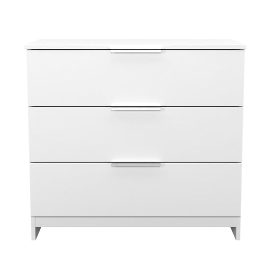 Plymouth Chest of Drawers White 3 Drawers 74cm