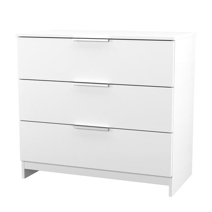 Plymouth Chest of Drawers White 3 Drawers 74cm