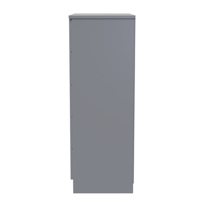 Plymouth Tall Chest of Drawers Grey 5 Drawers 74cm