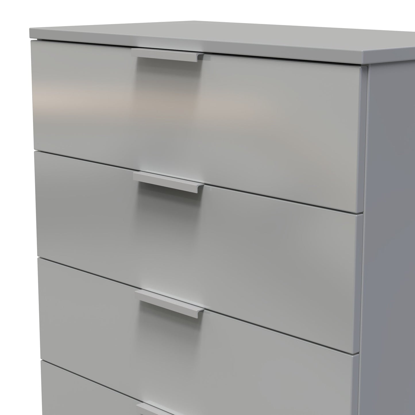 Plymouth Tall Chest of Drawers Grey 5 Drawers 74cm