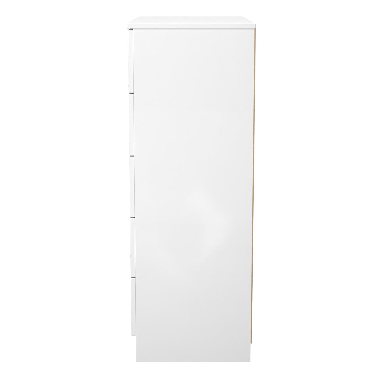 Plymouth Tall Chest of Drawers White 5 Drawers 74cm