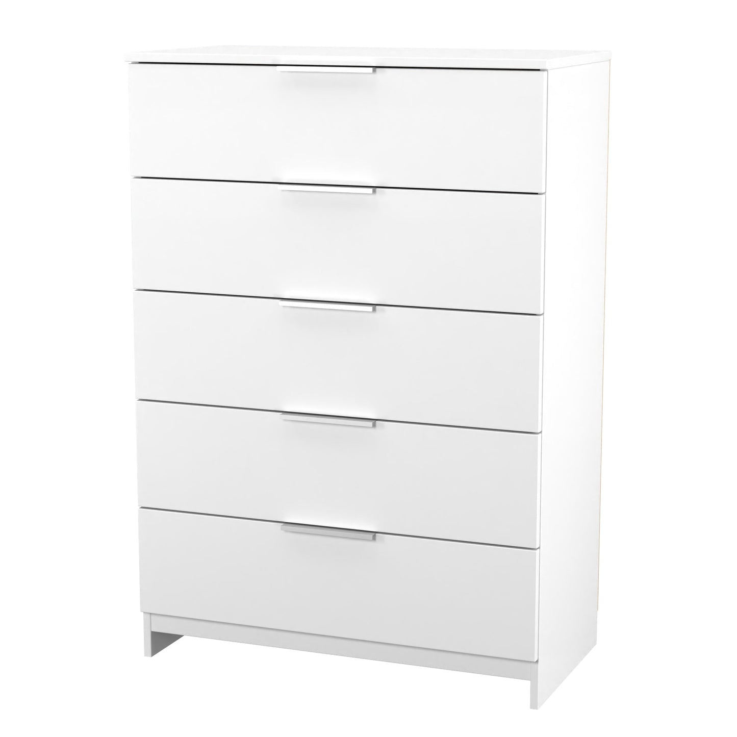 Plymouth Tall Chest of Drawers White 5 Drawers 74cm