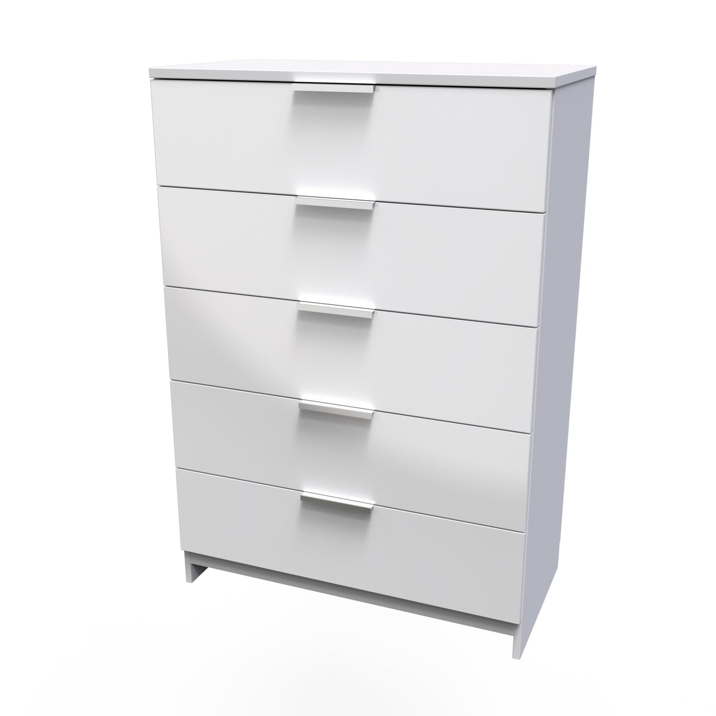 Plymouth Tall Chest of Drawers White 5 Drawers 74cm