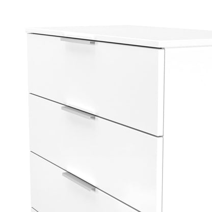 Plymouth Tall Chest of Drawers White 5 Drawers 74cm