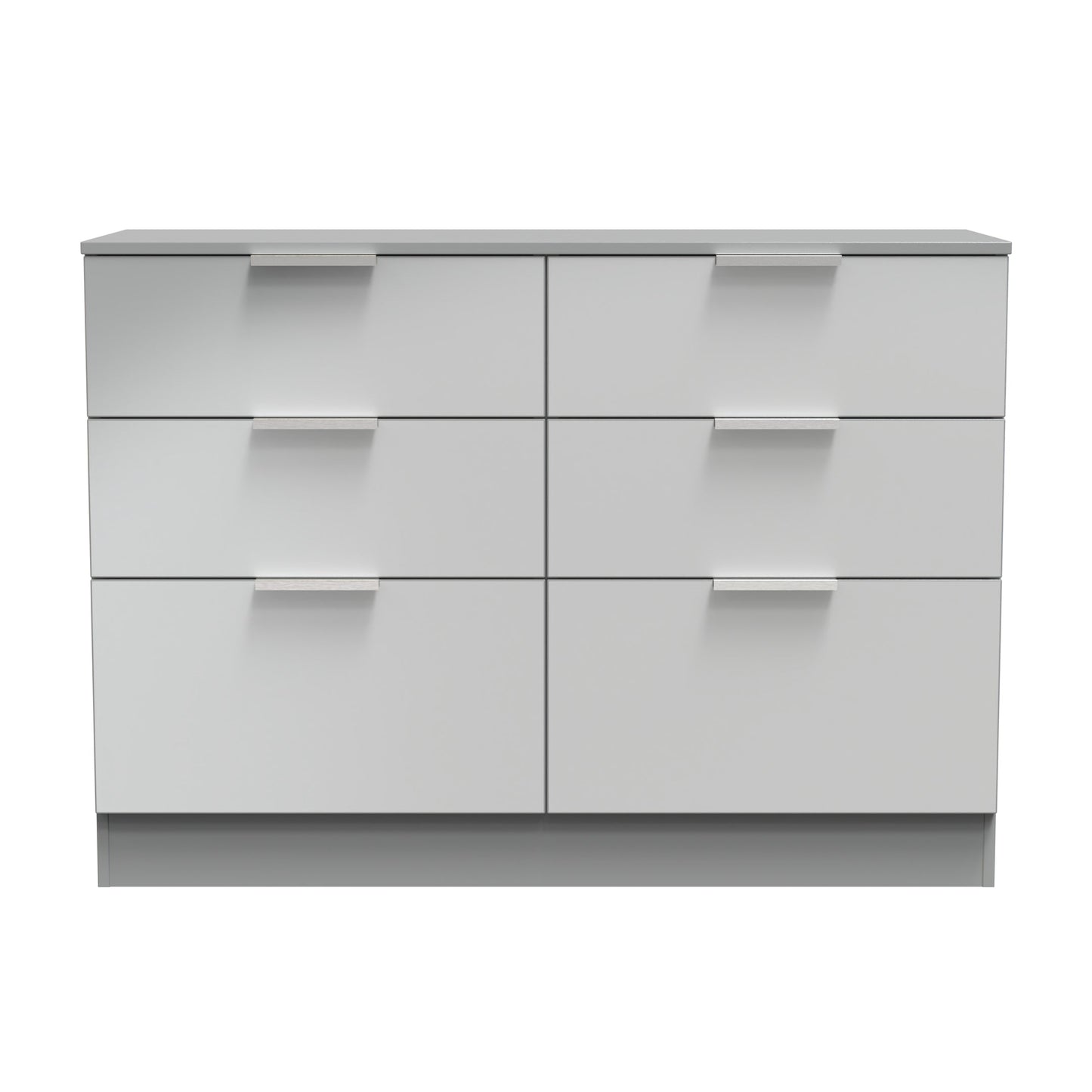 Plymouth Large Chest of Drawers Grey 6 Drawers 110cm