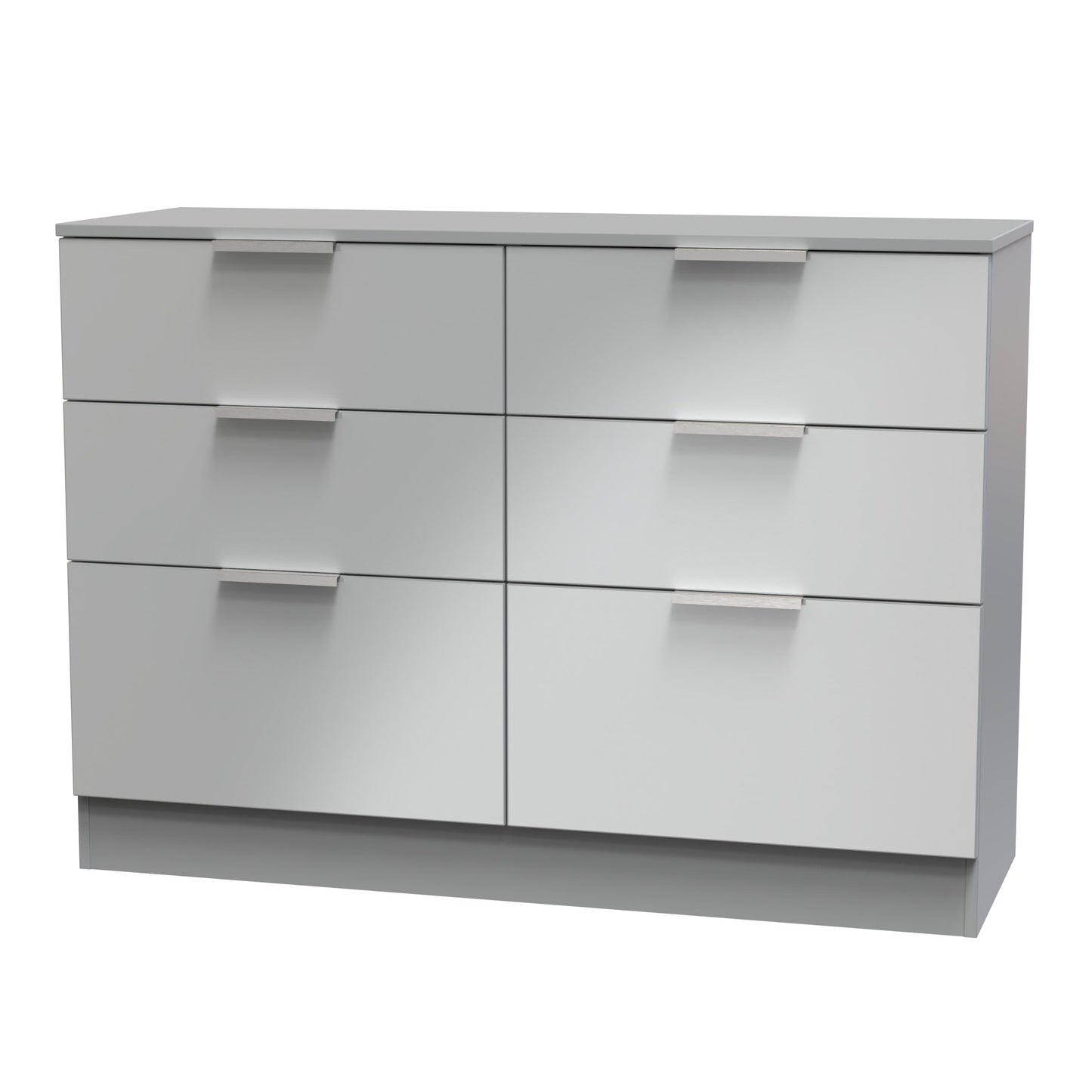 Plymouth Large Chest of Drawers Grey 6 Drawers 110cm