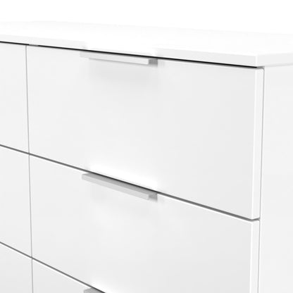 Plymouth Large Chest of Drawers White 6 Drawers 110cm