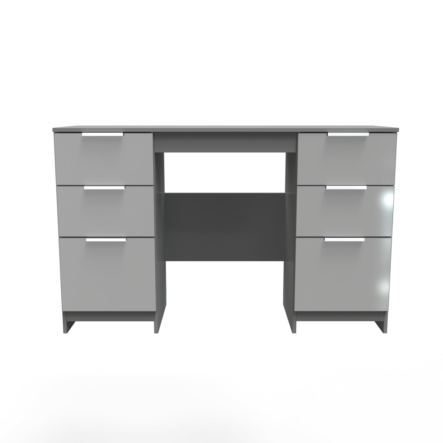 Plymouth Desk Grey 6 Drawers 125cm