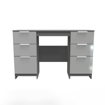 Plymouth Desk Grey 6 Drawers 125cm