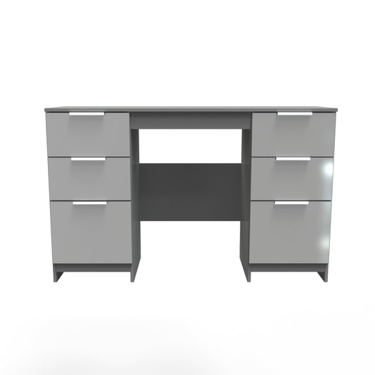 Plymouth Desk Grey 6 Drawers 125cm
