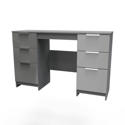 Plymouth Desk Grey 6 Drawers 125cm