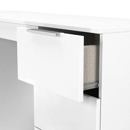 Plymouth Desk White 6 Drawers 125cm