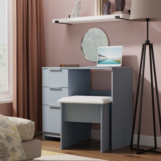 Plymouth Desk Light Blue 3 Drawers 90cm