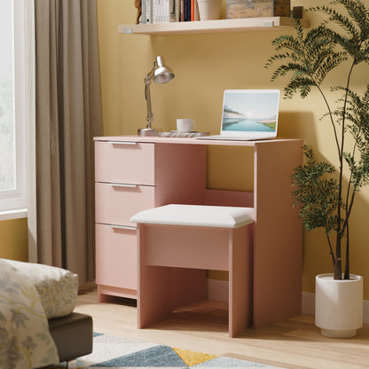 Plymouth Desk Pink 3 Drawers 90cm