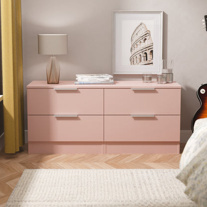 Plymouth Large Chest of Drawers Pink 4 Drawers 110cm