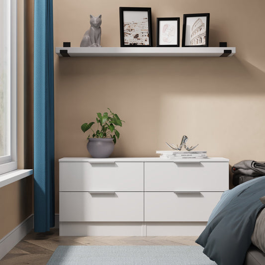 Plymouth Large Chest of Drawers White 4 Drawers 110cm