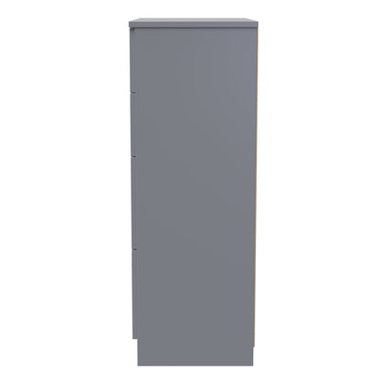 Plymouth Tall Chest of Drawers Grey 4 Drawers 74cm