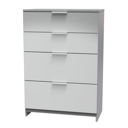 Plymouth Tall Chest of Drawers Grey 4 Drawers 74cm