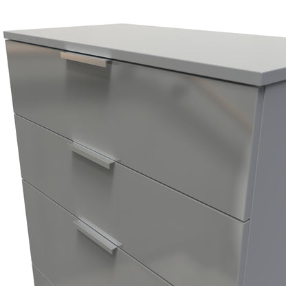 Plymouth Tall Chest of Drawers Grey 4 Drawers 74cm