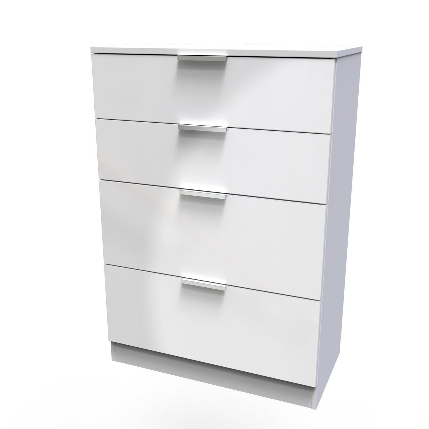 Plymouth Tall Chest of Drawers White 4 Drawers 74cm