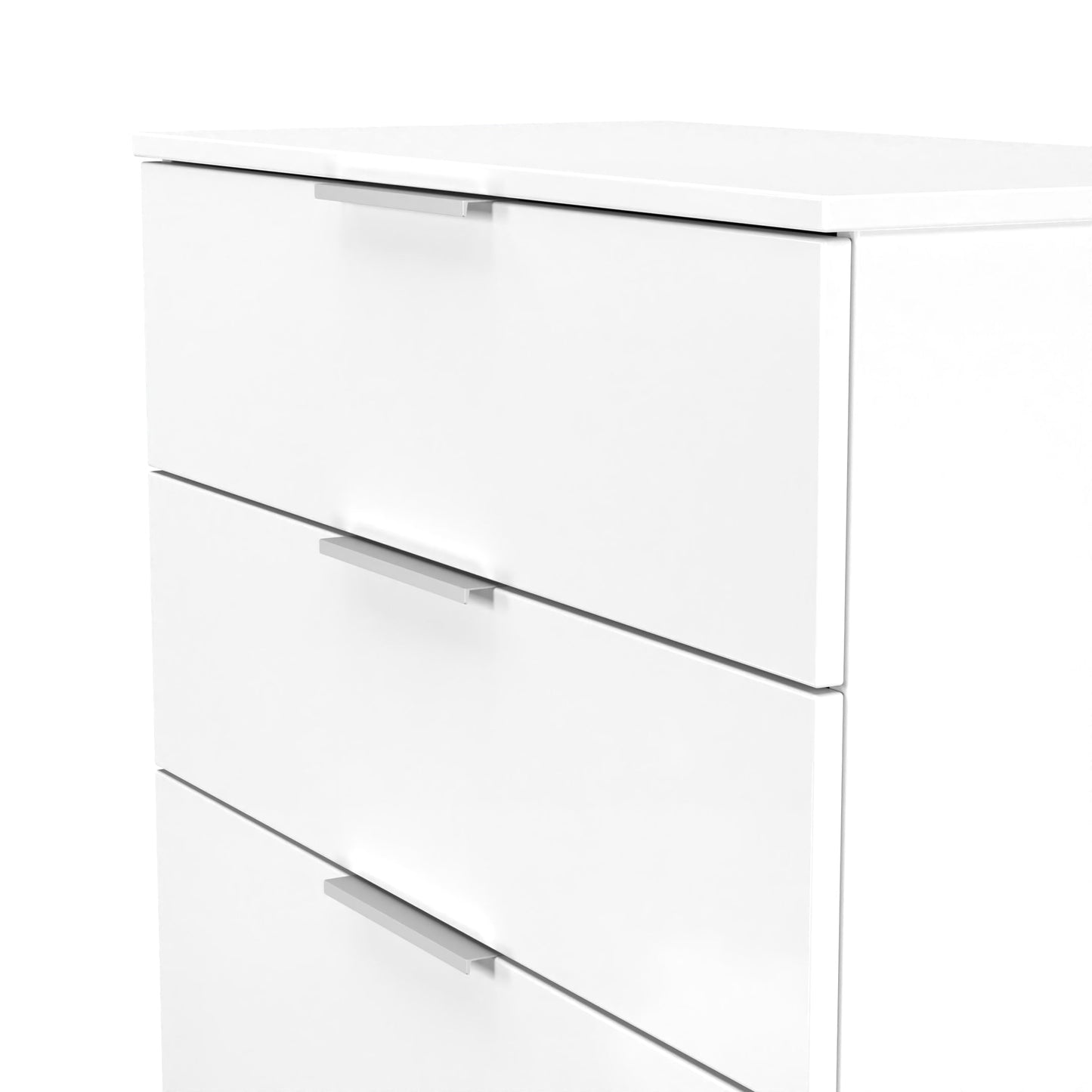 Plymouth Tall Chest of Drawers White 4 Drawers 74cm