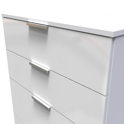 Plymouth Tall Chest of Drawers White 4 Drawers 74cm