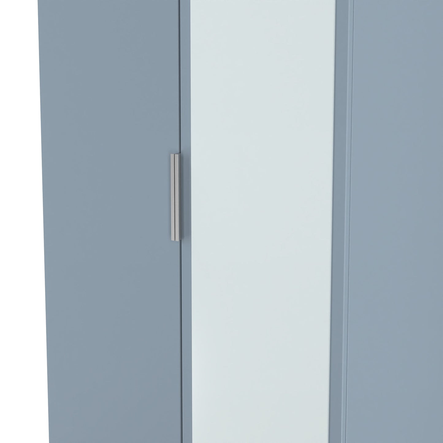 Plymouth Tall Mirror Wardrobe Light Blue 2 Doors 1 Shelf 74cm