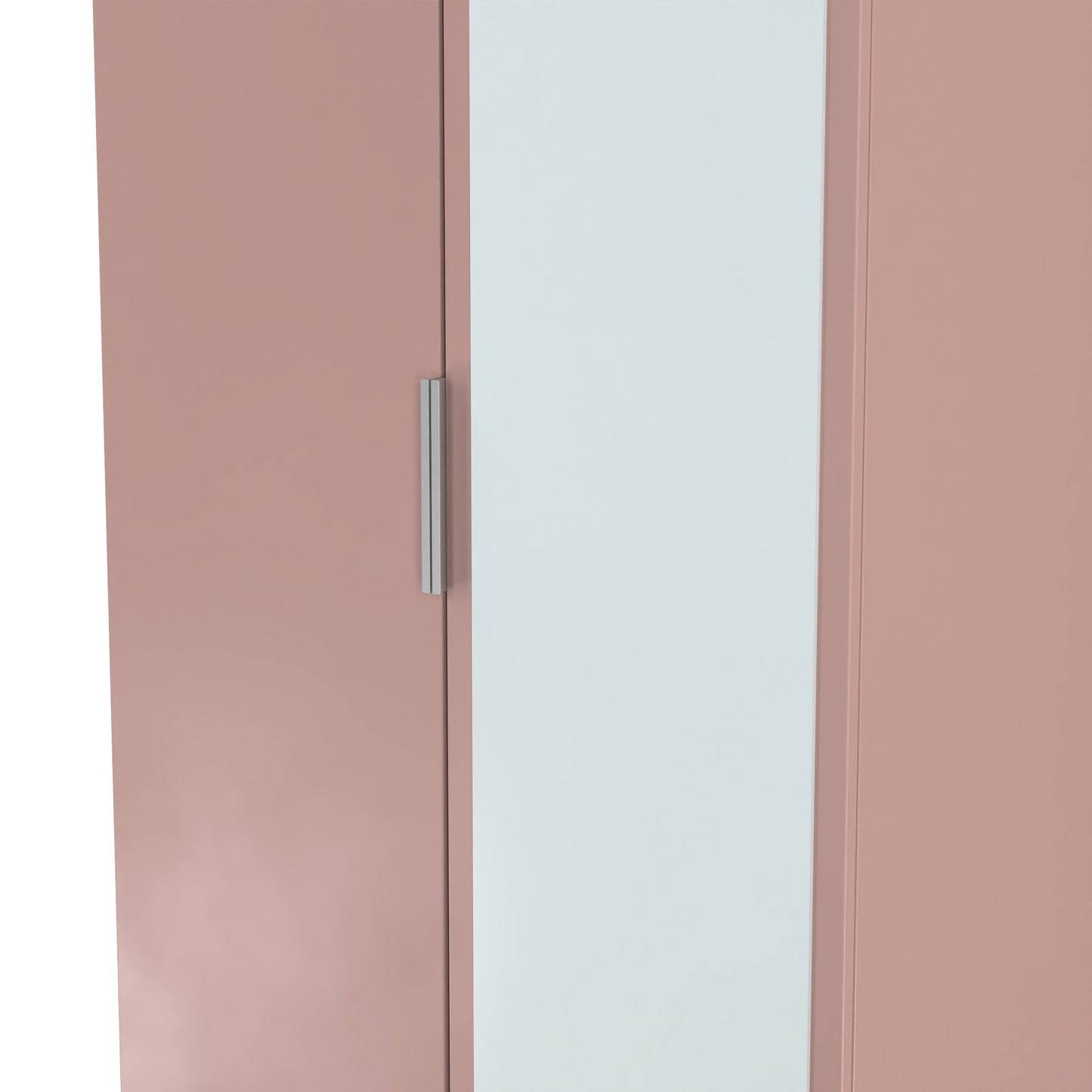 Plymouth Tall Mirror Wardrobe Pink 2 Doors 1 Shelf 74cm