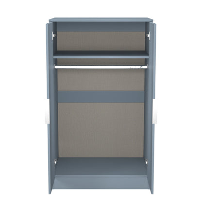 Plymouth Tall Wardrobe Light Blue 2 Doors 1 Shelf 74cm