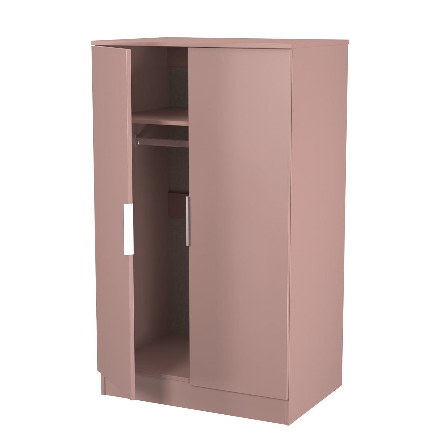 Plymouth Tall Wardrobe Pink 2 Doors 1 Shelf 74cm