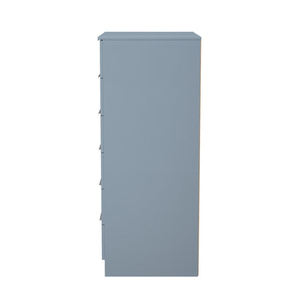 Plymouth Tall Wardrobe Light Blue 1 Door 1 Shelf 5 Drawers 74cm