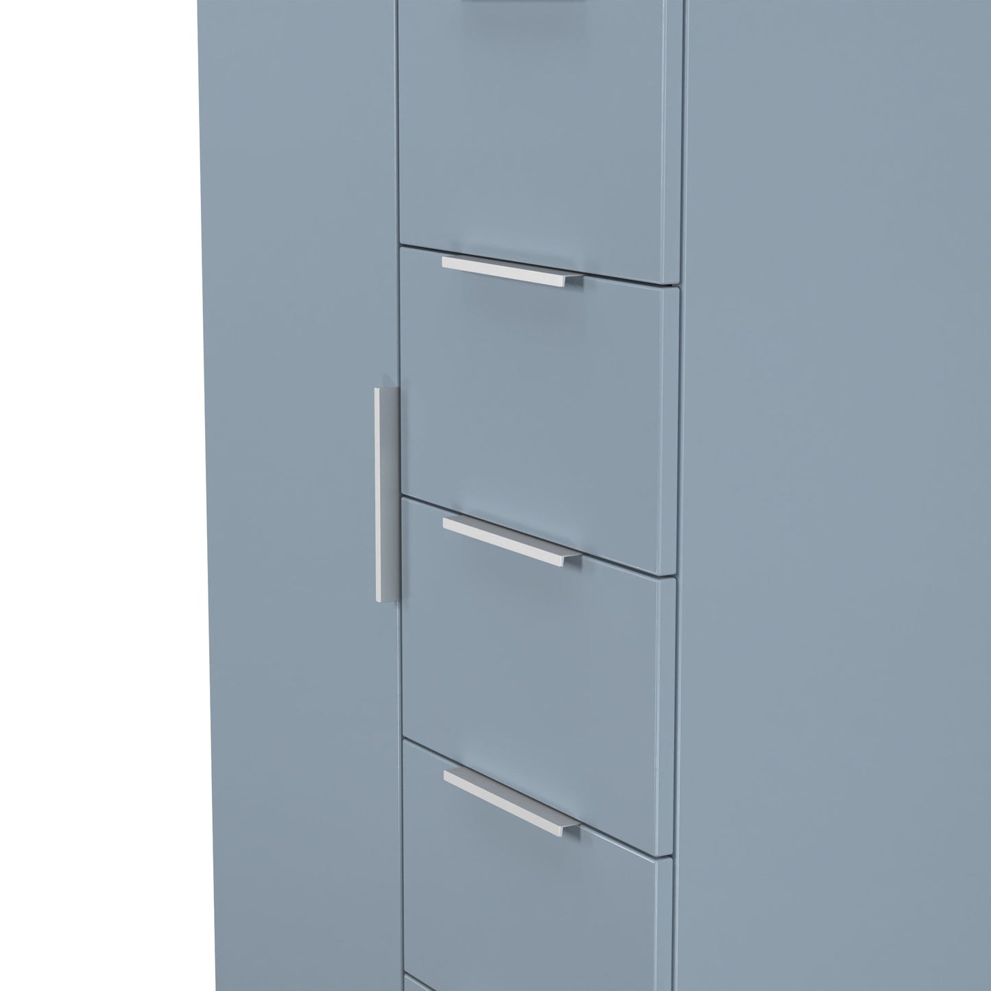 Plymouth Tall Wardrobe Light Blue 1 Door 1 Shelf 5 Drawers 74cm