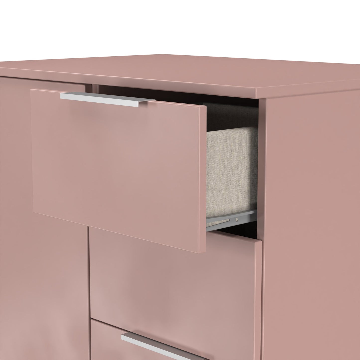 Plymouth Tall Wardrobe Pink 1 Door 1 Shelf 5 Drawers 74cm
