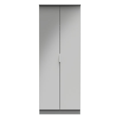 Plymouth Tall Wardrobe Grey 2 Doors 1 Shelf 74cm