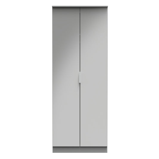 Plymouth Tall Wardrobe Grey 2 Doors 1 Shelf 74cm