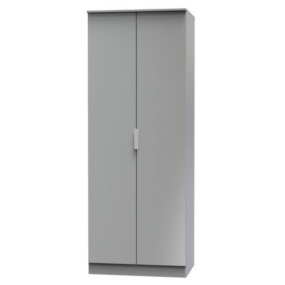 Plymouth Tall Wardrobe Grey 2 Doors 1 Shelf 74cm
