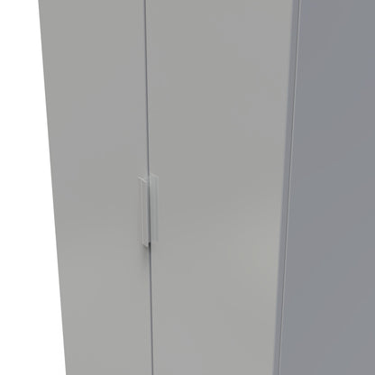 Plymouth Tall Wardrobe Grey 2 Doors 1 Shelf 74cm